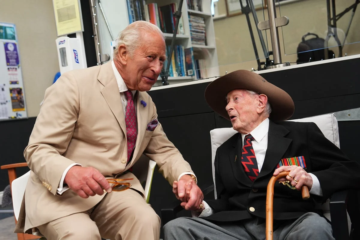 King Charles Shares Light-hearted Moment with 104-Year-Old War Veteran